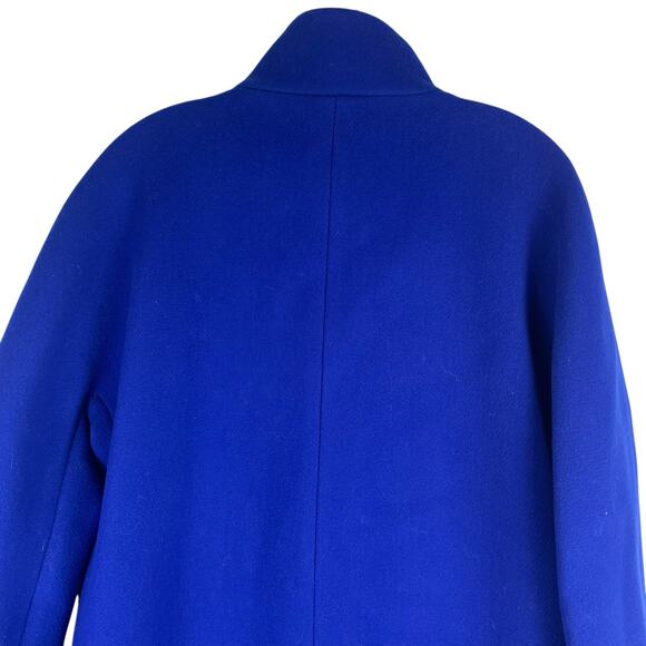 J. Crew New Cocoon Coat in Italian Stadium Cloth Wool Blue Size 14 - Picture 8 of 10